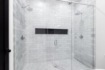 Walk-In Shower with Multiple Showerheads